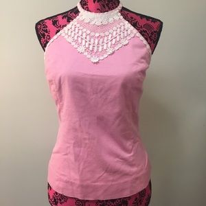 Lily Pulitzer Pink Crochet Halter Top